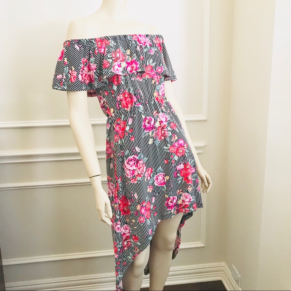 Hot & Kiss | Off Shoulder Sexy  Floral Dress A0004